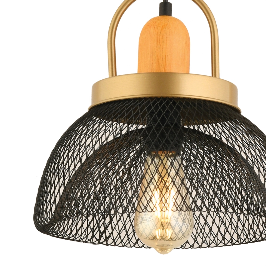 Suspension MONZA 1xE27/40W/230V, diamètre 29 cm, noir/or