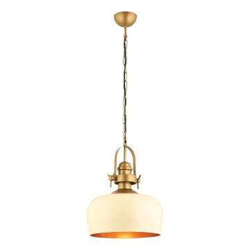 Suspension MONZA 1xE27/40W/230V, diamètre 30 cm, crème/bronze