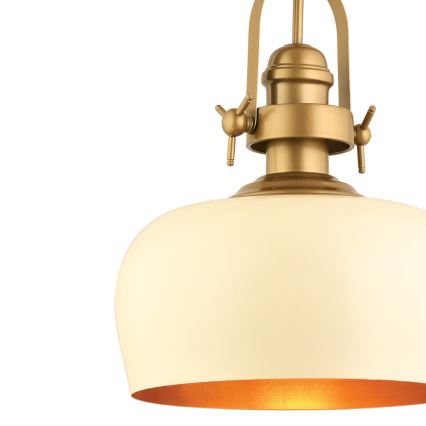 Suspension MONZA 1xE27/40W/230V, diamètre 30 cm, crème/bronze