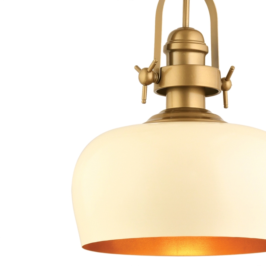 Suspension MONZA 1xE27/40W/230V, diamètre 30 cm, crème/bronze