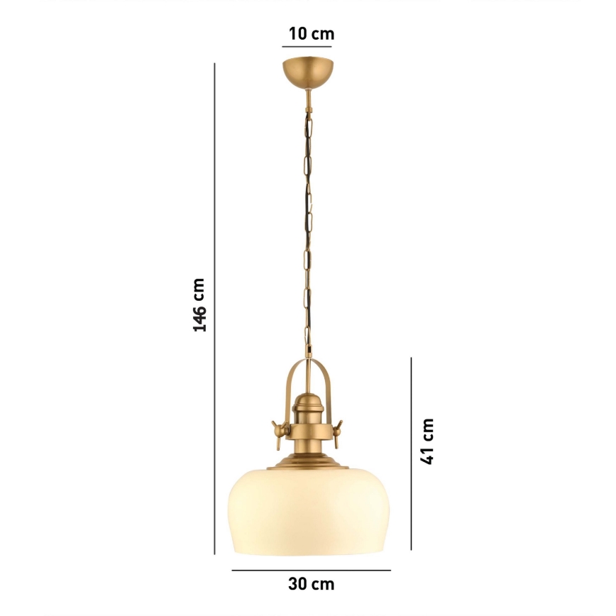 Suspension MONZA 1xE27/40W/230V, diamètre 30 cm, crème/bronze