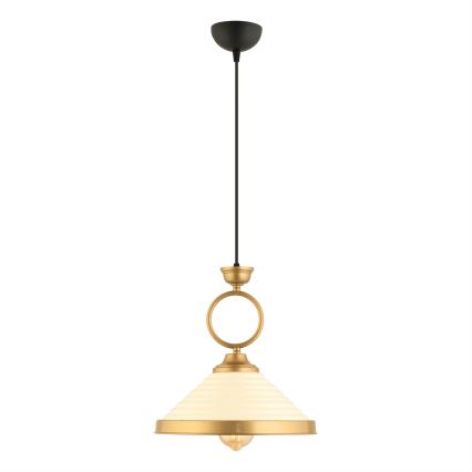 Suspension MONZA 1xE27/40W/230V diamètre 30 cm crème/bronzé