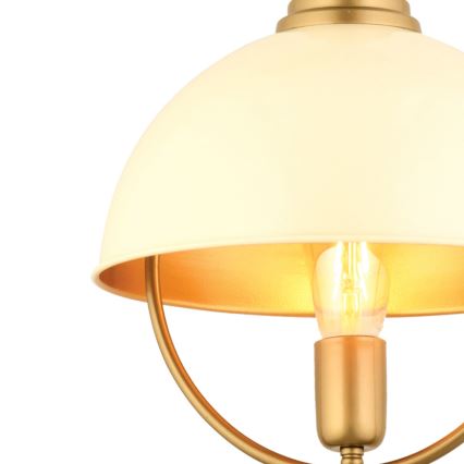 Suspension MONZA 1xE27/40W/230V diamètre 30 cm crème/or