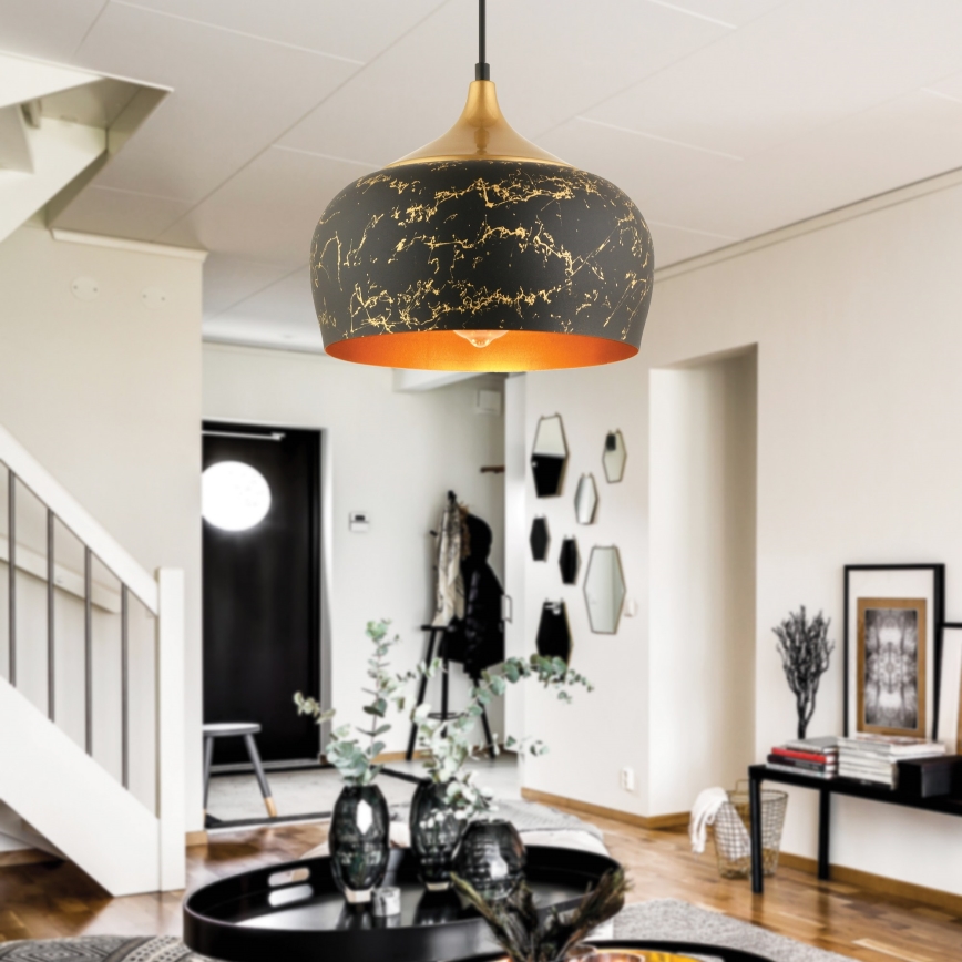 Suspension MONZA 1xE27/40W/230V, diamètre 30 cm, noir/bronze