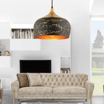 Suspension MONZA 1xE27/40W/230V, diamètre 30 cm, noir/bronze