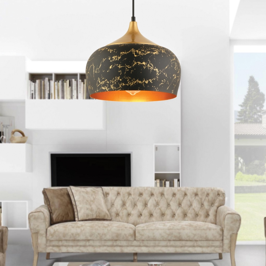 Suspension MONZA 1xE27/40W/230V, diamètre 30 cm, noir/bronze