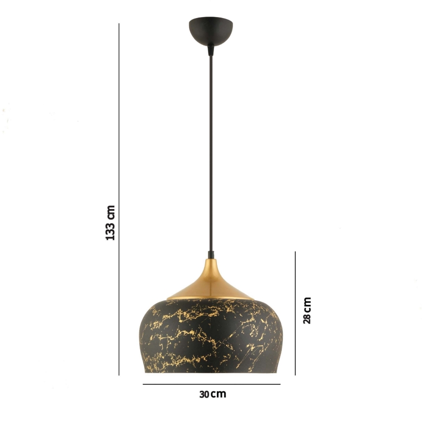 Suspension MONZA 1xE27/40W/230V, diamètre 30 cm, noir/bronze
