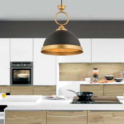 Suspension MONZA 1xE27/40W/230V diamètre 30 cm noir/bronzé