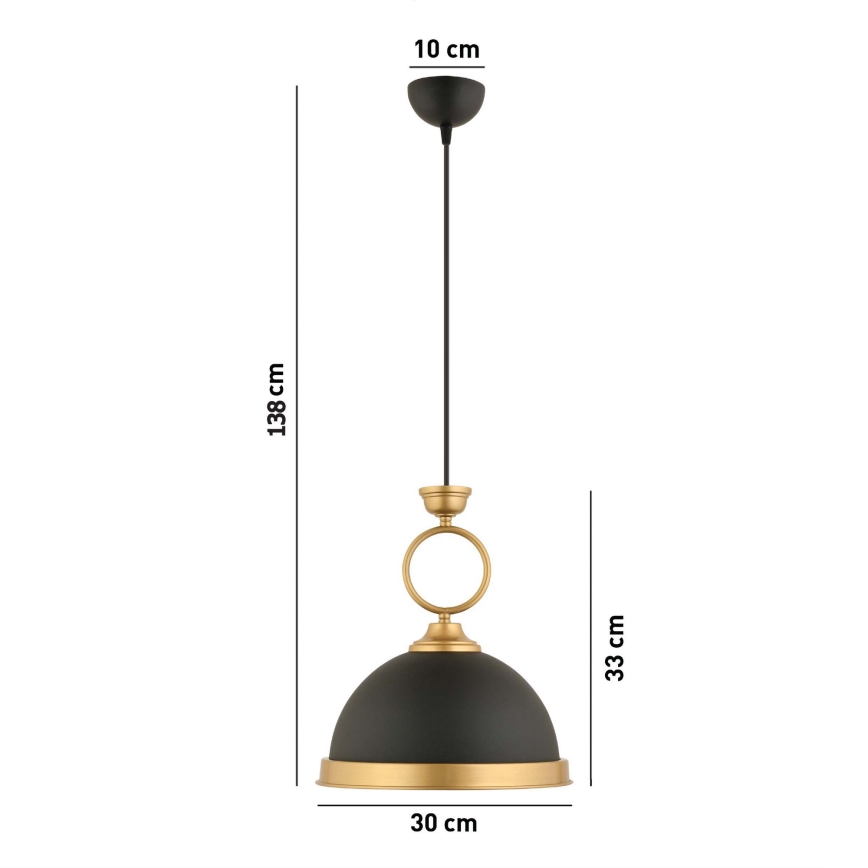 Suspension MONZA 1xE27/40W/230V diamètre 30 cm noir/bronzé