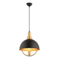 Suspension MONZA 1xE27/40W/230V diamètre 30 cm noir/or