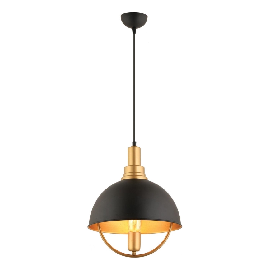 Suspension MONZA 1xE27/40W/230V diamètre 30 cm noir/or