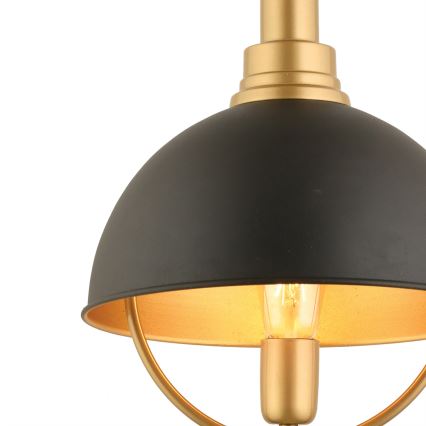 Suspension MONZA 1xE27/40W/230V diamètre 30 cm noir/or
