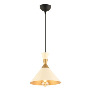 Suspension MONZA 1xE27/40W/230V Ø 25 cm crème/or