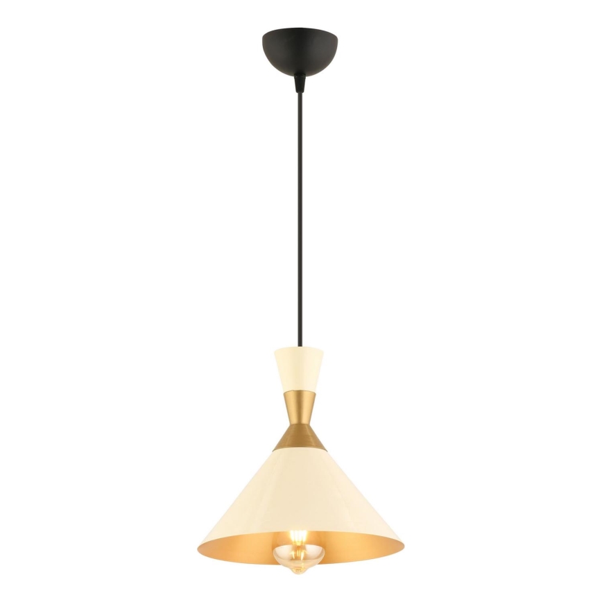 Suspension MONZA 1xE27/40W/230V Ø 25 cm crème/or