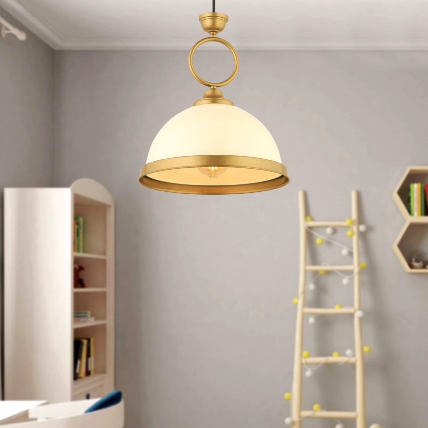 Suspension MONZA 1xE27/40W/230V Ø 26 cm crème/bronze