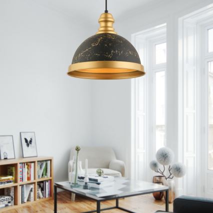 Suspension MONZA 1xE27/40W/230V Ø 29 cm noir/bronze