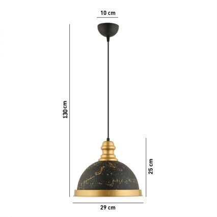 Suspension MONZA 1xE27/40W/230V Ø 29 cm noir/bronze