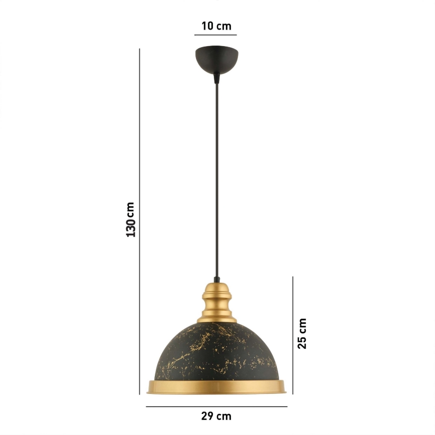 Suspension MONZA 1xE27/40W/230V Ø 29 cm noir/bronze