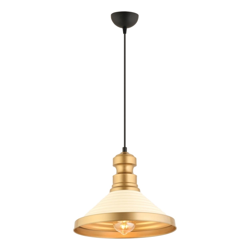 Suspension MONZA 1xE27/40W/230V Ø 30 cm crème/or
