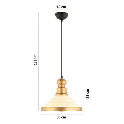 Suspension MONZA 1xE27/40W/230V Ø 30 cm crème/or