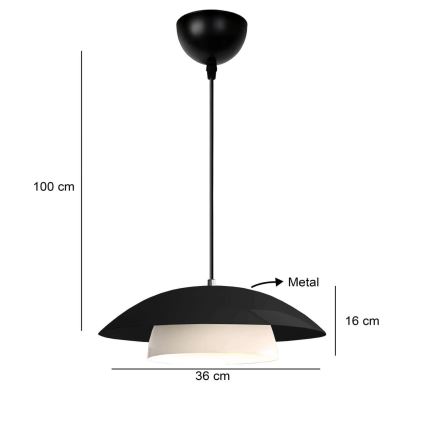 Suspension MOONLIGH 1xE27/40W/230V noir