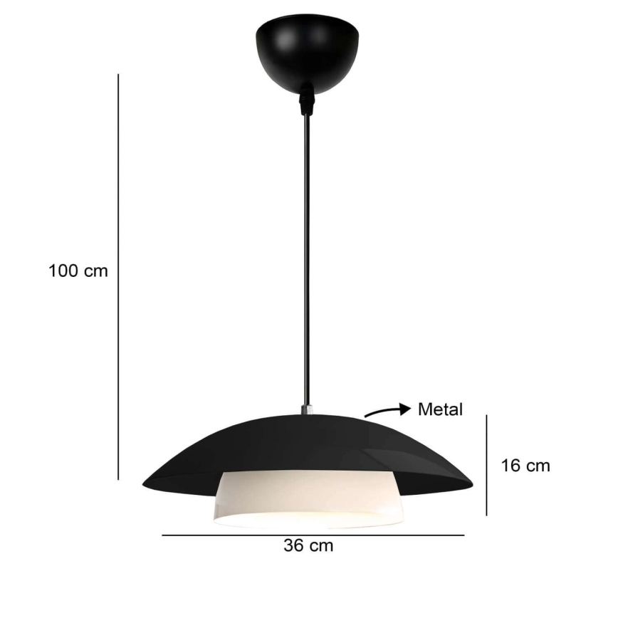 Suspension MOONLIGH 1xE27/40W/230V noir