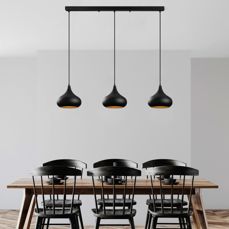 Suspension MUBA 3xE27/40W/230V noir