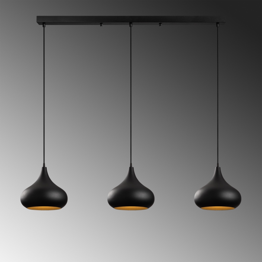 Suspension MUBA 3xE27/40W/230V noir
