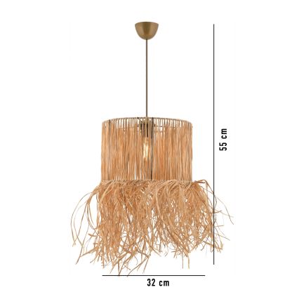 Suspension NESS 1xE27/40W/230V raffia