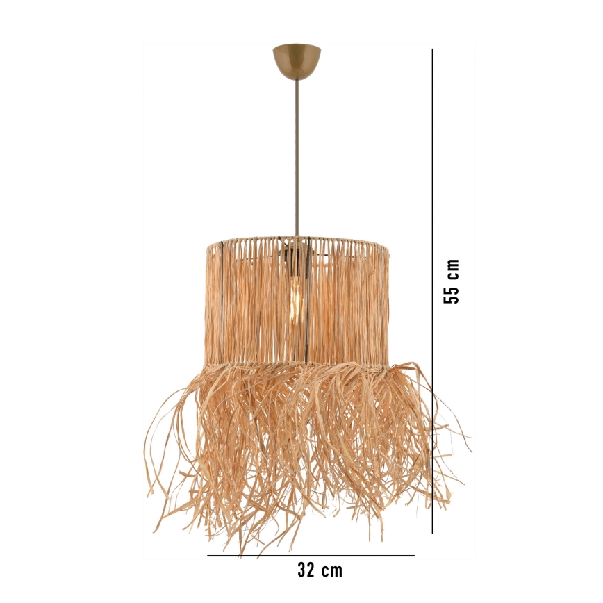 Suspension NESS 1xE27/40W/230V raffia