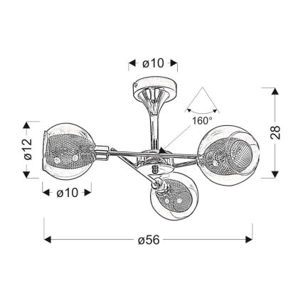 Suspension OZZO 3xE14/40W/230V