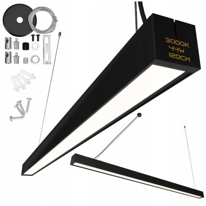 Suspension/plafonnier LED 44W/230V 3000K 120 cm noir