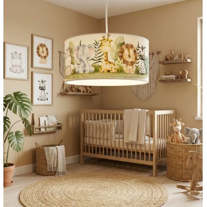 Suspension pour chambre d'enfant KIDS ROOM 1xE27/60W/230V Ø 40 cm, motif jungle