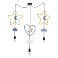 Suspension pour chambre d'enfant TRIO 3xE27/20W/230V, jaune/bleu/gris