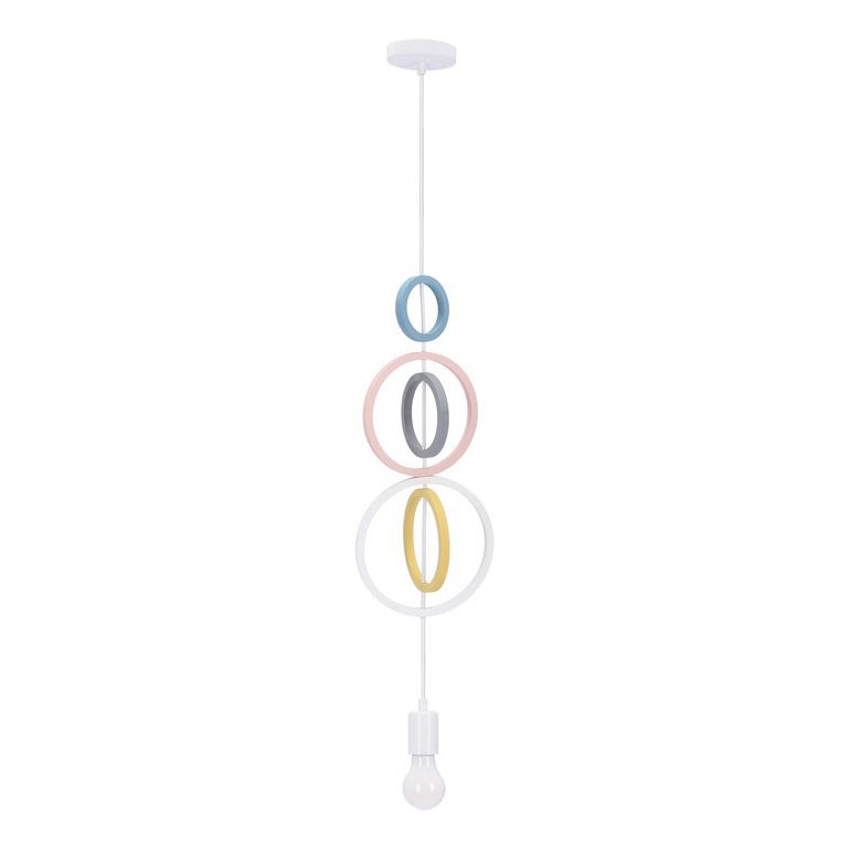Suspension pour enfant HOOPS sur câble, 1 x E27, 20 W, 230 V, Ø 19 cm, multicolore