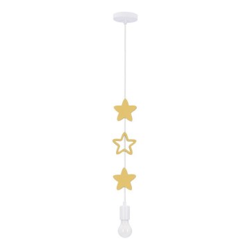 Suspension pour enfant STARS 1xE27/20W/230V jaune/blanc
