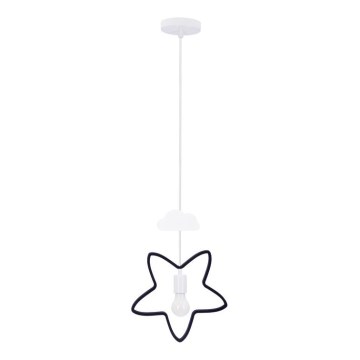 Suspension pour enfant STARS 1xE27/20W/230V noir/blanc