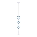Suspension pour enfant sur câble HETS 1xE27/20W/230V bleu/blanc
