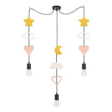 Suspension pour enfant TRIO 3xE27/20W/230V jaune/blanc/rose