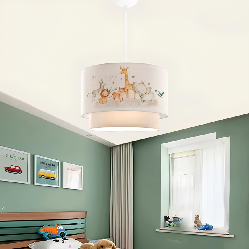 Suspension pour enfants CANDY 1xE27/40W/230V blanc/marron