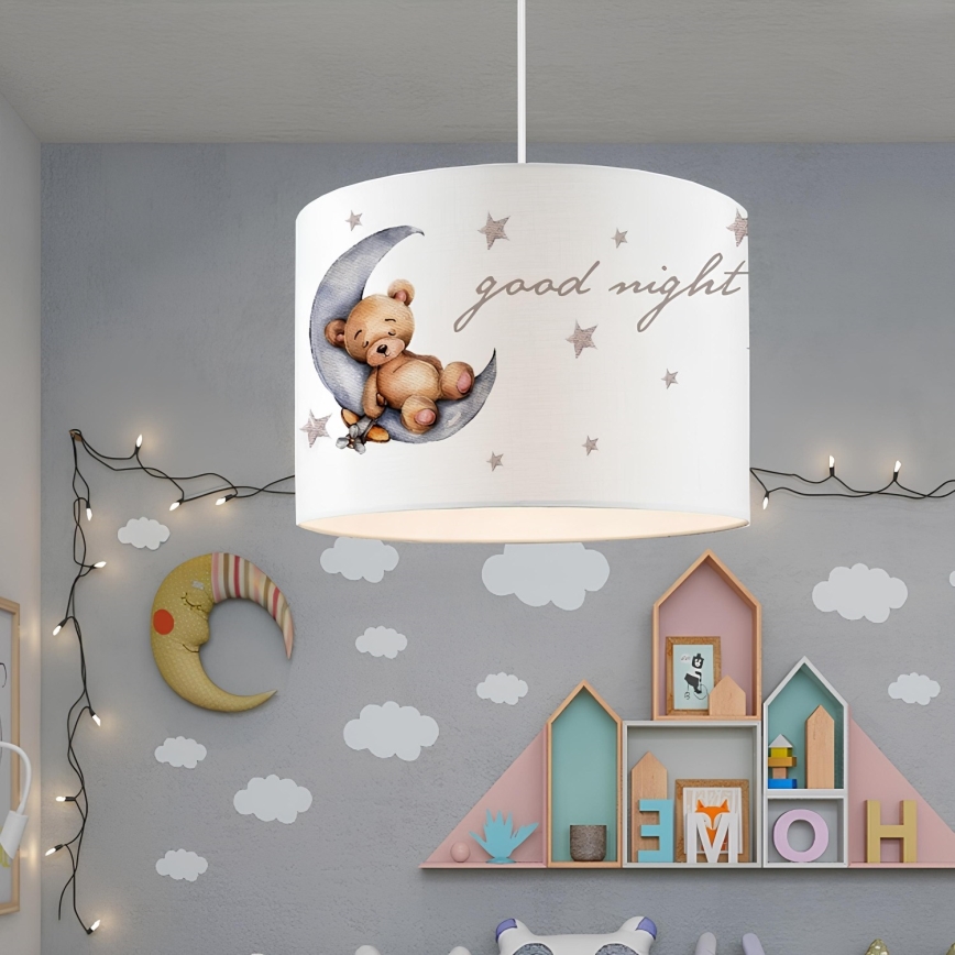 Suspension pour enfants CANDY 1xE27/40W/230V blanche/marron