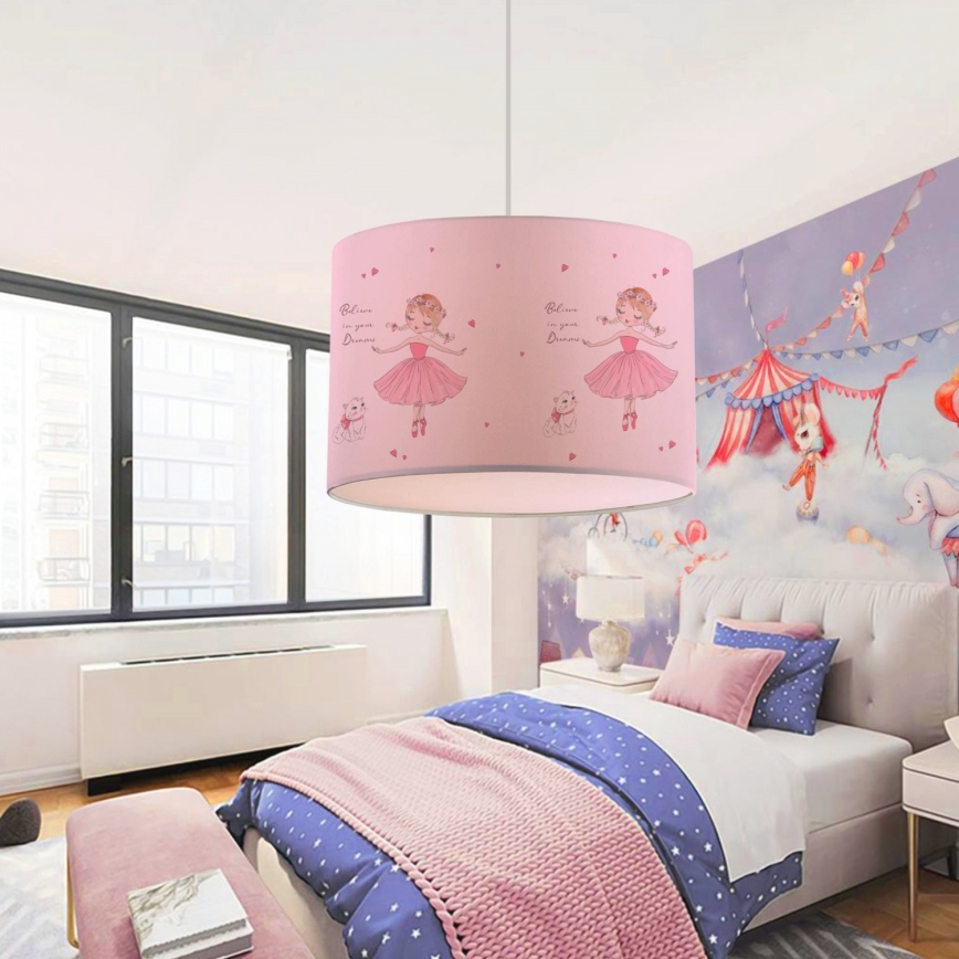 Suspension pour enfants CANDY 1xE27/40W/230V rose