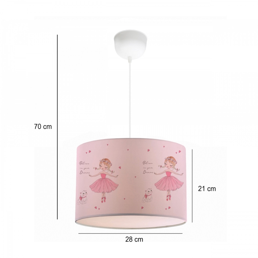 Suspension pour enfants CANDY 1xE27/40W/230V rose