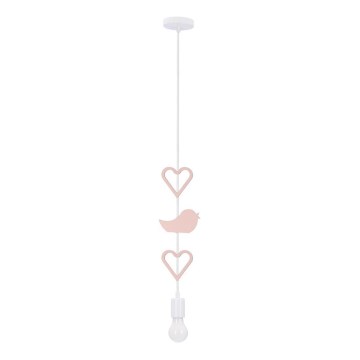 Suspension pour enfants HEART 1xE27/20W/230V rose/blanc