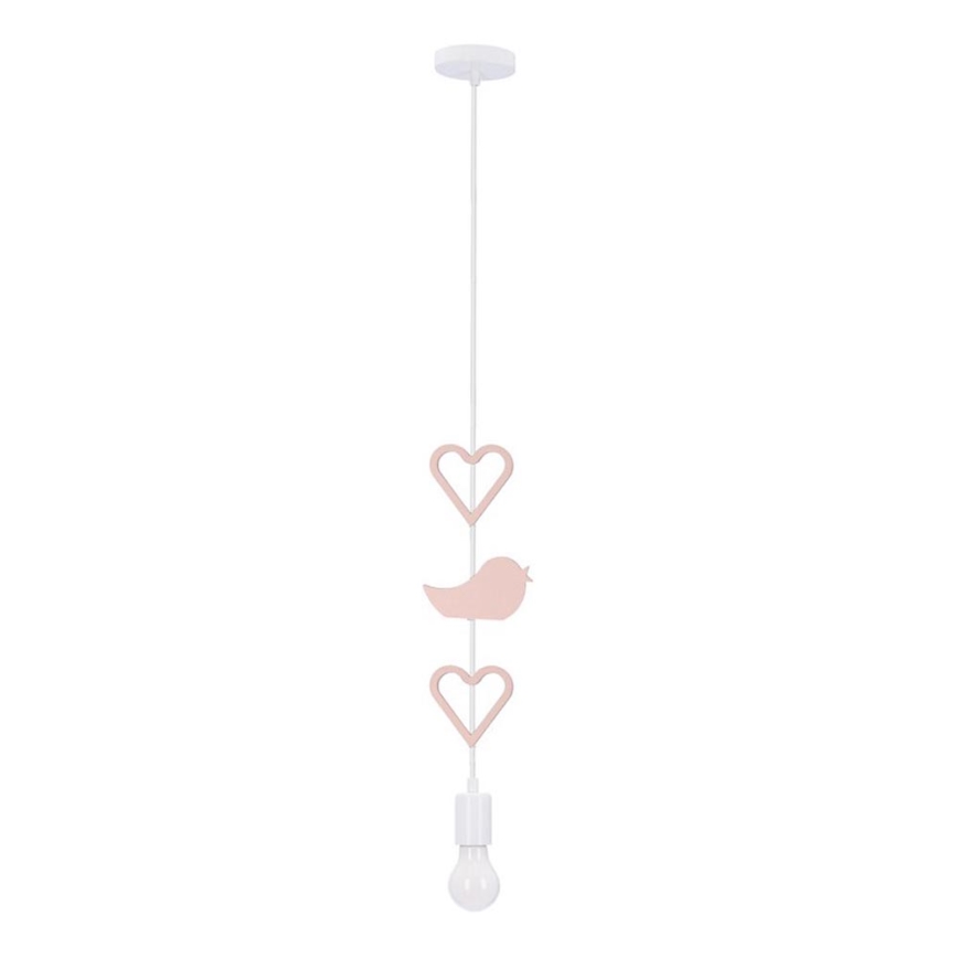 Suspension pour enfants HEART 1xE27/20W/230V rose/blanc