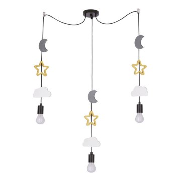 Suspension pour enfants sur câble TRIO 3xE27/20W/230V gris/jaune/blanc