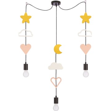 Suspension pour enfants TRIO 3xE27/20W/230V jaune/blanc/rose