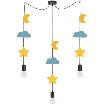 Suspension pour enfants TRIO 3xE27/20W/230V jaune/bleu