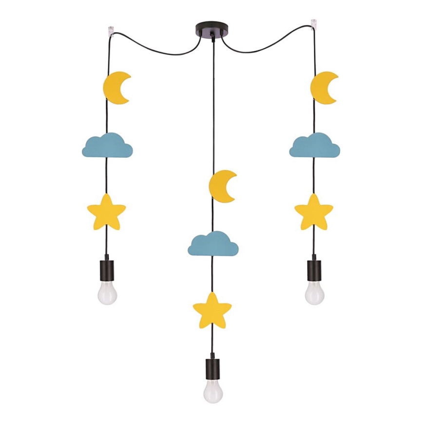 Suspension pour enfants TRIO 3xE27/20W/230V jaune/bleu