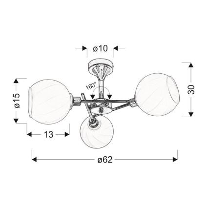 Suspension RAUL 3xE14/40W/230V